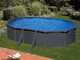 Gre Anthracite Ovale 500x300x132cm - Piscina fuori terra in acciaio