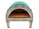 Pizza Party Ardore Acquamarina - Forno a gas per pizza da esterno - Camera di cottura 40x40 cm - Piano cottura in mattoni refrattari
