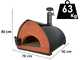 Pizza Party Passione - Forno ibrido 2 in 1 Gas/Legna per pizza - Camera di cottura 80x60 cm - Piano cottura in biscotto