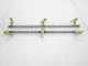 Coppia aste inox irrorazione con getti a farfalla in ottone 3+3 completo di supporti INOX