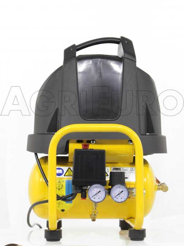ABAC VENTO B15 - Compressore aria elettrico portatile monofase, oil-less - Motore 1.5 HP - 6 lt
