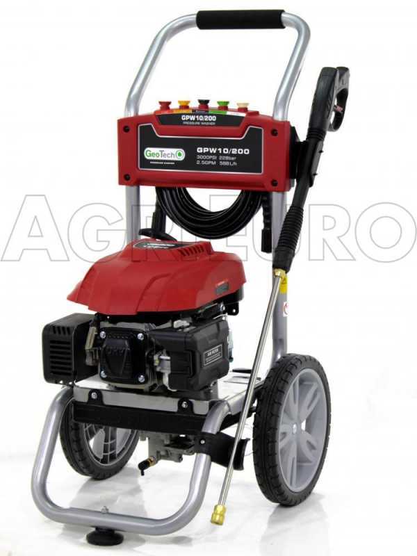 GeoTech GPW 10/200 - Idropulitrice a scoppio - 208 bar - 568 L/h - motore a benzina 196cc 6.5 HP