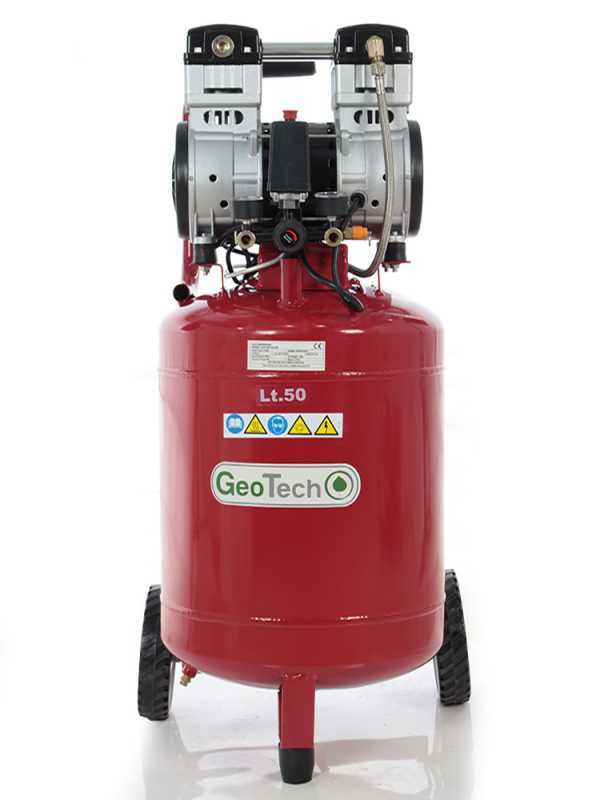 GeoTech S-AC50V-10-15C - Compressore aria elettrico oilless - Motore 1.5 HP - 50 lt Verticale Silenziato