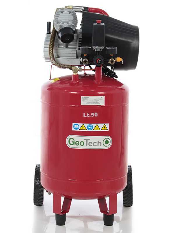 GeoTech AC50V-10-30VC - Compressore aria elettrico carrellato verticale - Motore 3 HP - 50 lt aria compressa