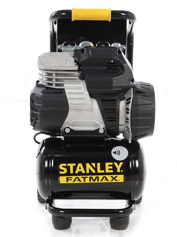 Stanley Sil Air 244/10 PCM - Compressore aria elettrico verticale monofase silenziato, oil-less - Motore 1.5 HP - 10 lt