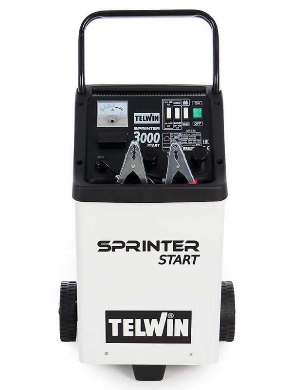 Telwin Sprinter 3000 Start - Caricabatterie auto e avviatore - batterie WET/START-STOP 12/24V