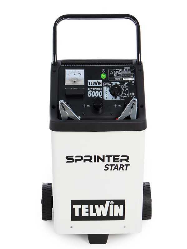 Telwin Sprinter 6000 Start - Caricabatterie auto e avviatore - batterie 12/24V, 20 a 1550 Ah