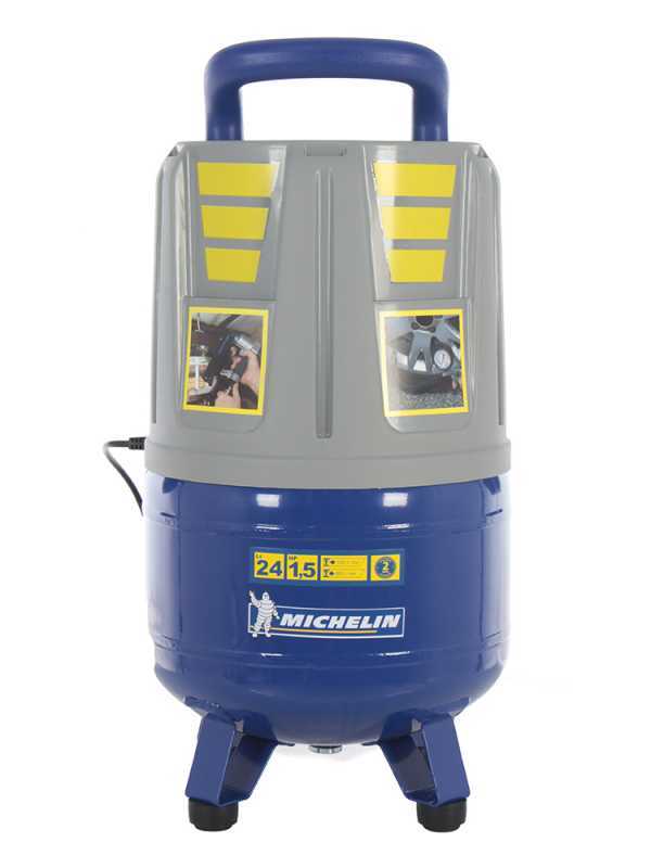 Michelin MVX 24 - Compressore aria elettrico portatile monofase, oil-less - Motore 1.5 HP - 24 lt