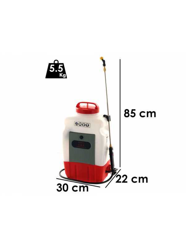 Wortex S16-E - Pompa diserbo elettrica a batteria - 16L - 12V - 8Ah