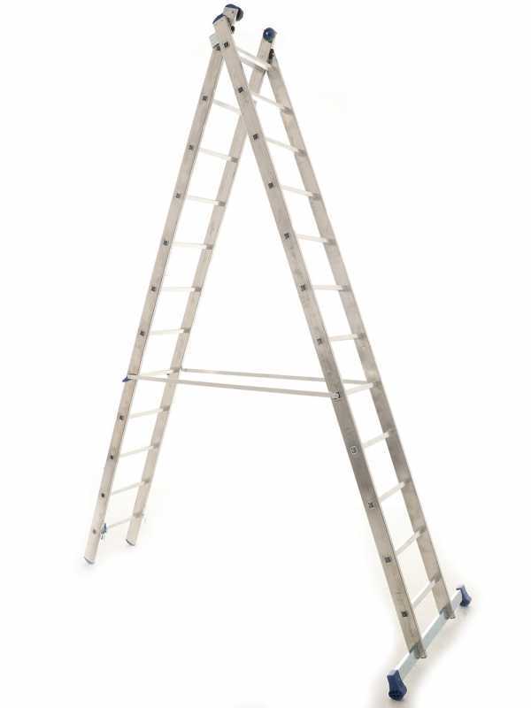 Marchetti Azzurra A2 A212, 2x12 gradini, 6.40 m - Scala in alluminio allungabile - Altezza stimata operativa 7.40 m