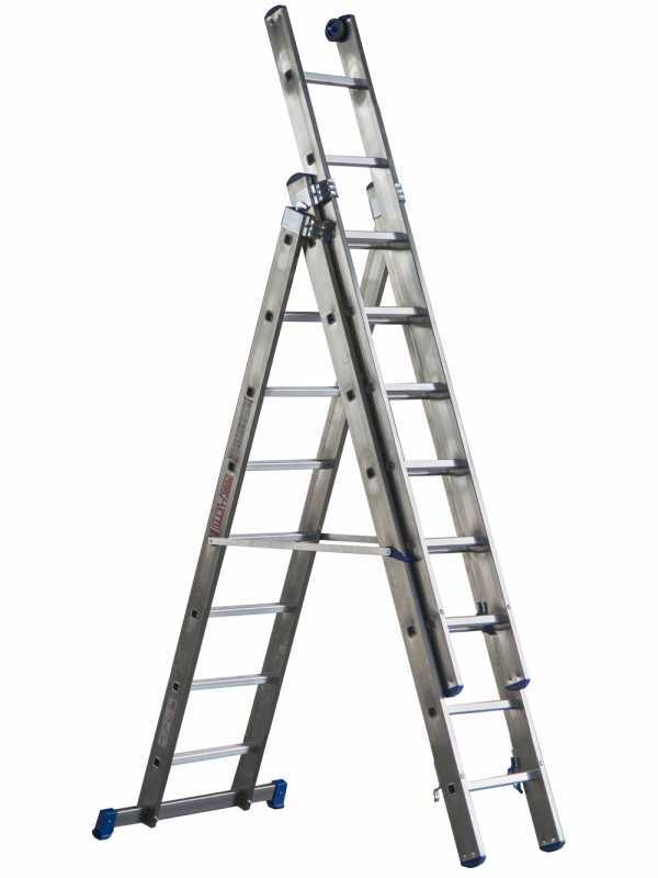 Marchetti Azzurra A3 A308, 3x8 gradini, 5.85 m - Scala in alluminio allungabile - Altezza stimata operativa 6.85 m