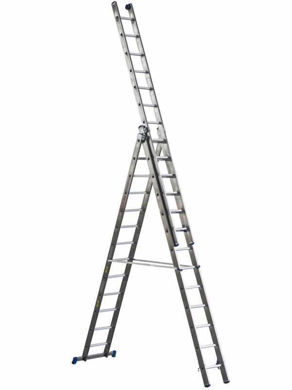 Marchetti Azzurra A3 A313, 3x13 gradini, 9.20 m - Scala in alluminio allungabile - Altezza stimata operativa 10.20 m