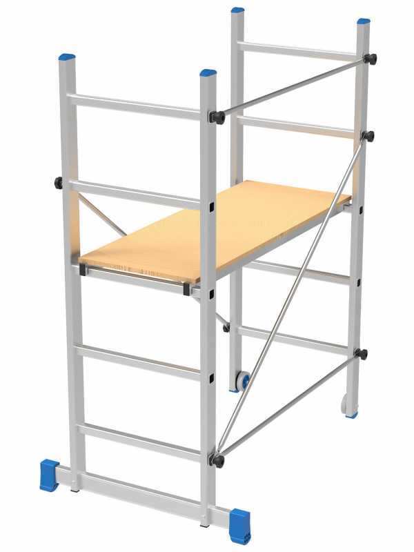 Marchetti Minio - Trabattello in alluminio - Base 80cm - Compatto e portatile - Altezza 1,52m