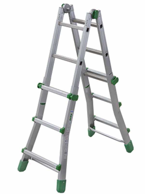 Facal Eurobriko 16, 2x6 gradini, 2.88 m - Scala in alluminio telescopica - Altezza stimata operativa 3.80 m