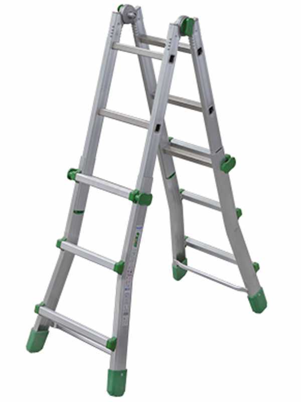 Facal Eurobriko 16, 2x6 gradini, 2.88 m - Scala in alluminio telescopica - Altezza stimata operativa 3.80 m