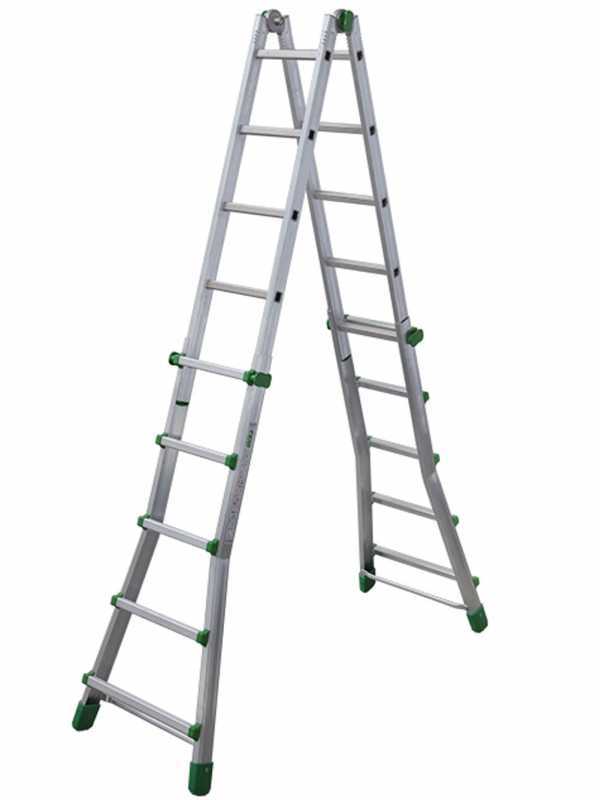 Facal Eurobriko 16 BK/4, 2x10 gradini, 5.12 m - Scala in alluminio telescopica - Altezza stimata operativa 6.05 m