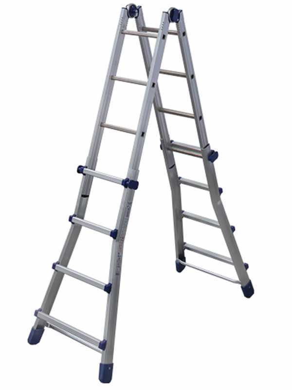 Facal Briko Blu BB/2, 2x8 gradini, 4 m - Scala in alluminio telescopica - Altezza stimata operativa 4.90 m