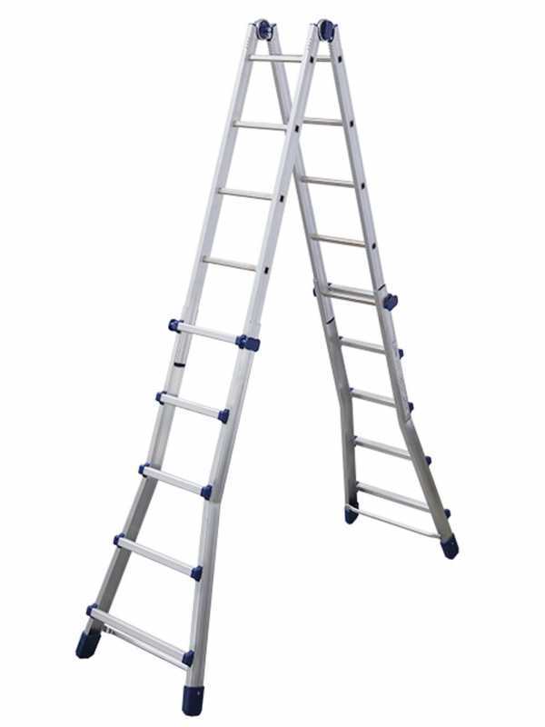 Facal Briko Blu BB/4, 2x10 gradini, 5.12 m - Scala in alluminio telescopica - Altezza stimata operativa 6.05 m