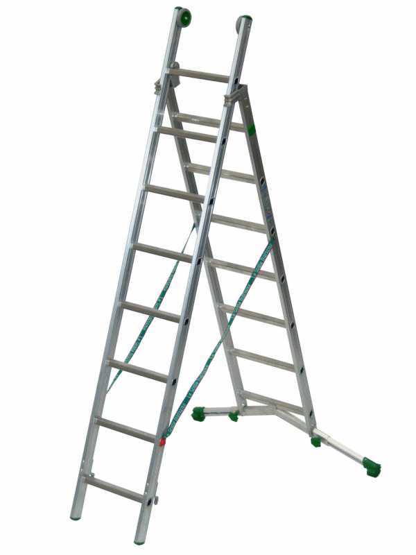 Facal Super Prima, 7+8 gradini, 4.20 mt - Scala in alluminio trasformabile