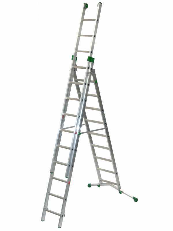 Facal Super Prima P320-3, 9+10+10 gradini, 7.20 m - Scala in alluminio allungabile - Altezza stimata operativa 8.20 m