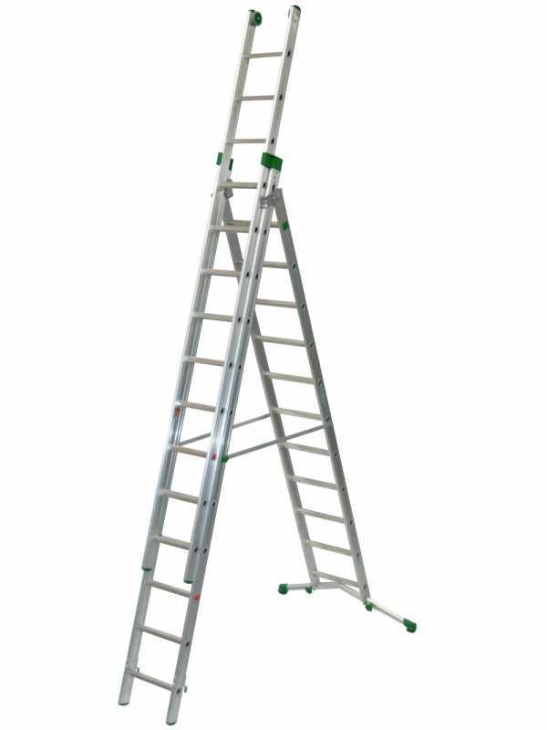 Facal Super Prima P380-3, 11+12+12 gradini, 8.70 m - Scala in alluminio allungabile - Altezza stimata operativa 9.60 m