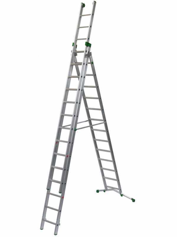 Facal Super Prima P450-3, 13+14+14 gradini, 10.80 m - Scala in alluminio allungabile - Altezza stimata operativa 11.70 m