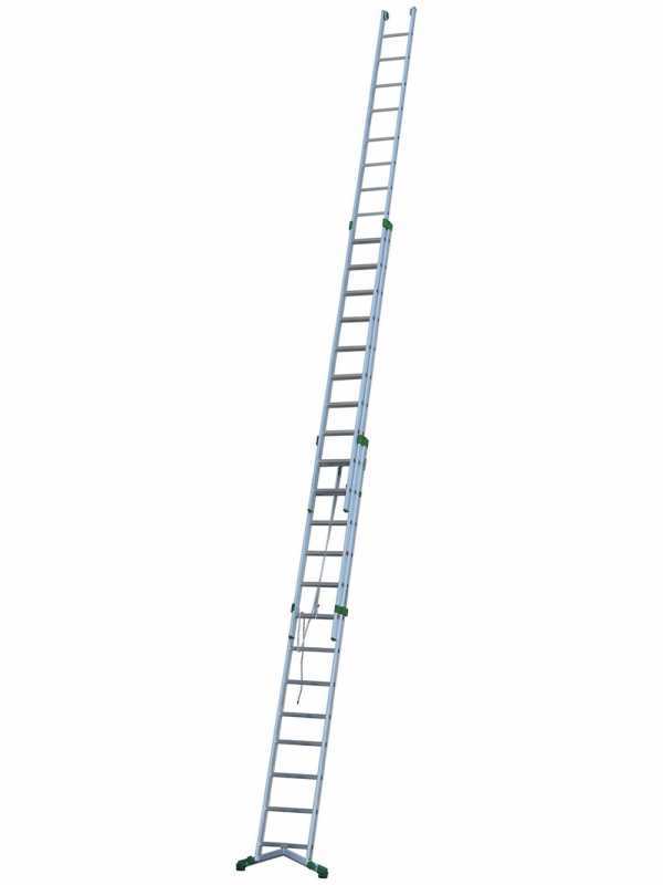 Facal Super Prima P450-3F, 13+14+14 gradini, 10.80 m - Scala in alluminio con fune - Altezza stimata operativa 11.70 m