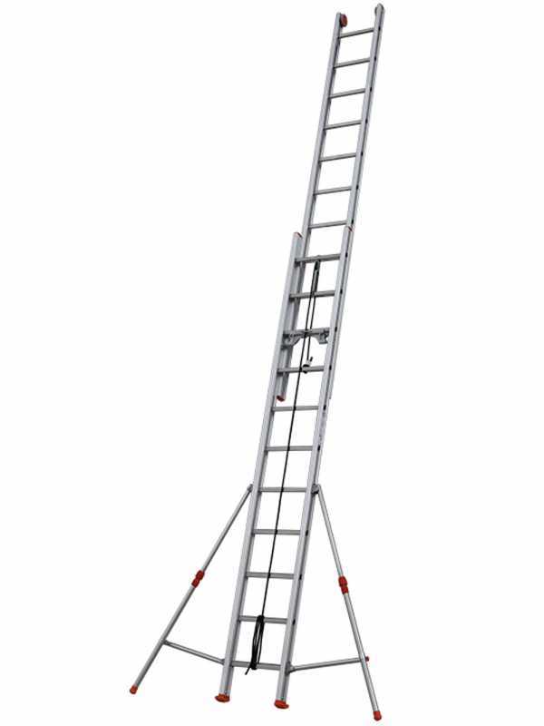 Facal Roller, 2x11 gradini, altezza 5.9 mt - Scala a rotaia con fune in alluminio