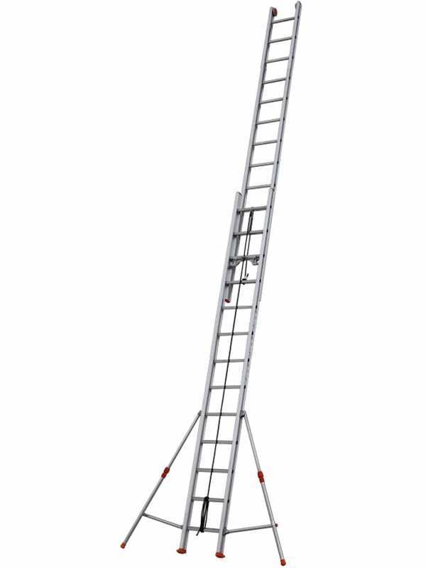 Facal Roller, 2x13 gradini, altezza 7.1 mt - Scala a rotaia con fune in alluminio