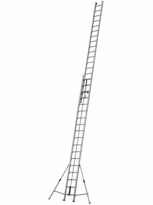 Facal Roller R56-2S, 2x18 gradini, 10.11 m - Scala a rotaia con fune in alluminio - Altezza stimata operativa 11 m