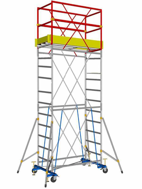 Svelt Euromedium - Trabattello in acciaio modulare - Altezza 4,60 m - Ancoraggio in alluminio