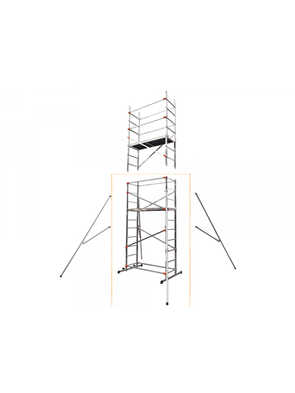 Gierre Fast&amp;lock 600 - Trabattello mobile in alluminio - F&amp;L400 incluso - Altezza 5,18m