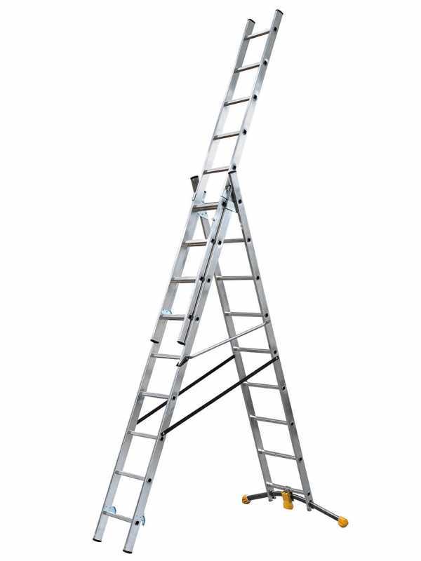 Gierre G-LEVEL AL415GL, 3x9 gradini, 5.48 m - Scala in alluminio - Altezza stimata operativa 6.31 m