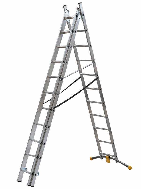 Scala Combinata Alluminio Hailo L680 - 3 Pezzi, 11 Gradini, Portata 150kg