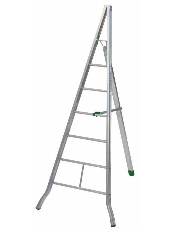 Facal AGRI AG250 - Scala a tre piedi agricola in alluminio, 6 gradini, 2.50 m - da potatura - conica - Altezza stimata operativa 3.50 m