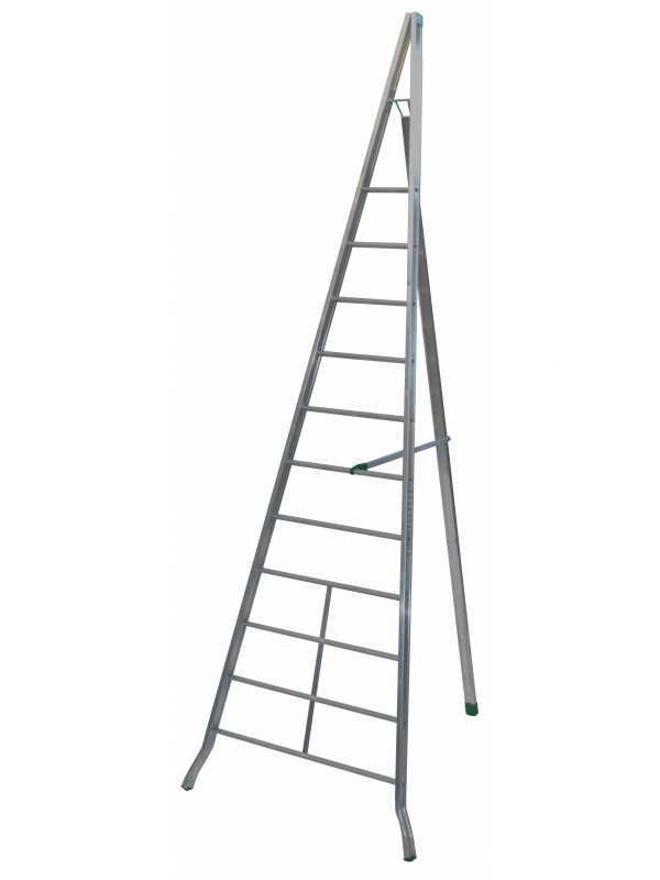 Facal AGRI AG400 - Scala a tre piedi agricola in alluminio, 11 gradini, 4 m - da potatura - conica - Altezza stimata operativa 5 m