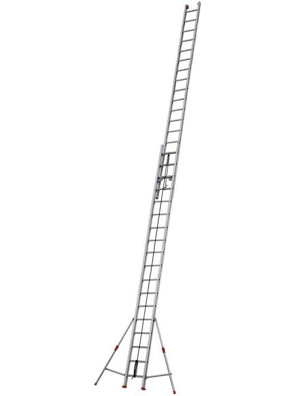OUTLET -  DIFETTI ESTETICI - Scala a rotaia con fune in alluminio a 2 elementi FACAL ROLLER - 18+18