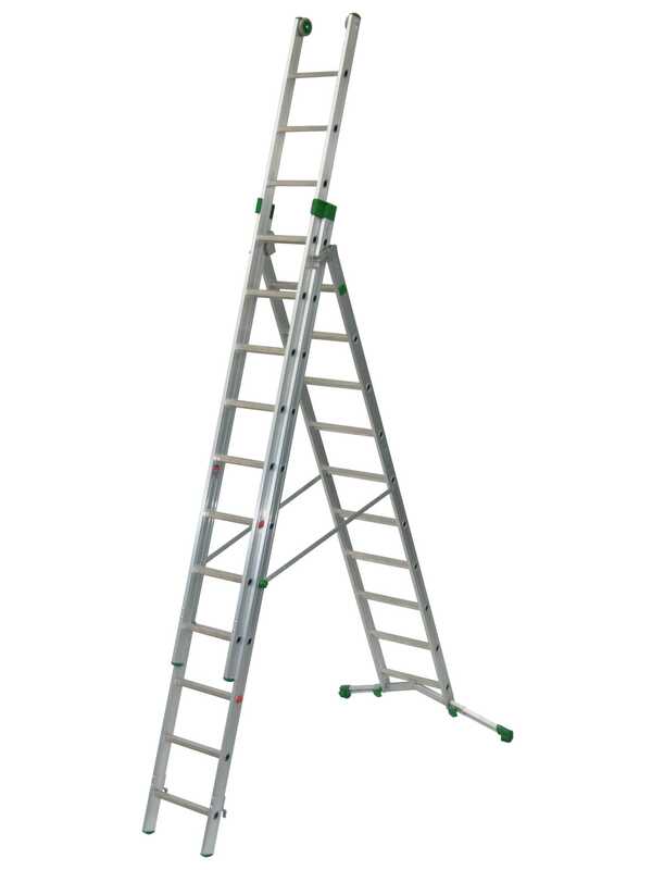 OUTLET - PICCOLI DIFETTI ESTETICI - Facal Super Prima, 10+11+11 gradini, 3.54 mt - Scala in alluminio allungabile
