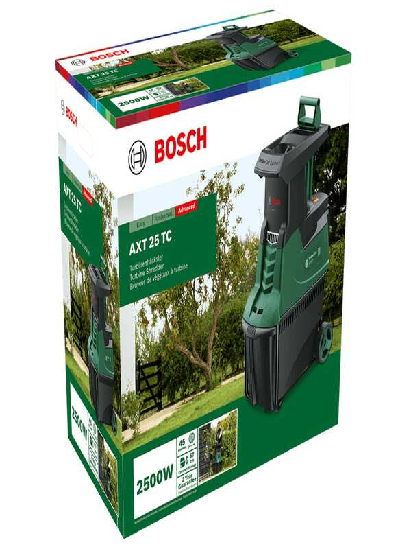 OUTLET - PICCOLI DIFETTI ESTETICI - Bosch AXT 25 TC - Biotrituratore elettrico - Cesto di raccolta 53 L
