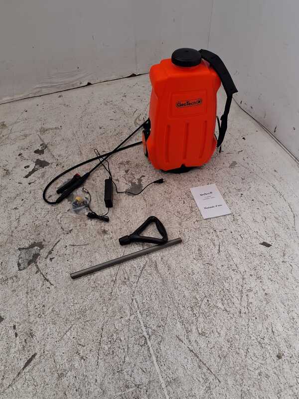 OUTLET - UTILIZZATO PER PROVA - GeoTech SX-MD20E - Pompa irroratrice elettrica a spalla + trolley - Batteria 12V