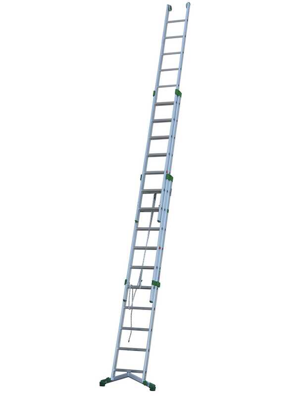 OUTLET - DIFETTI ESTETICI - Facal Super Prima, 10+11+11 gradini, 8.10 metri - Scala in alluminio con fune