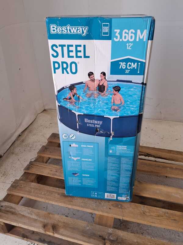 OUTLET - SENZA IMBALLO ORIGINALE - Bestway Steel Pro 56681 - Piscina Rotonda + Pompa filtro 16 W