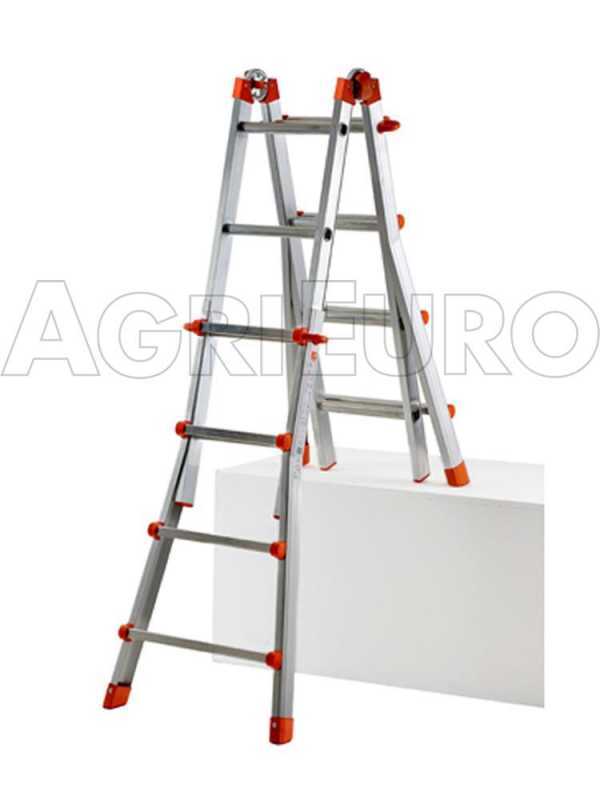 Gierre Peppina AL002, 2x8 gradini, 3.81 m - Scala in alluminio telescopica - Altezza stimata operativa 4.81 m