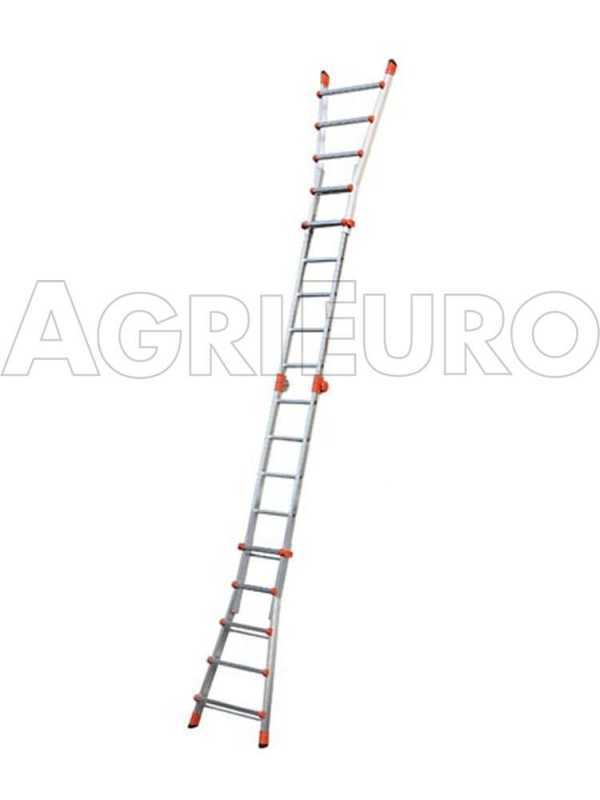 Gierre Peppina AL010, 2x6 gradini, 2.77 m - Scala telescopica in alluminio - Altezza stimata operativa 3.77 m
