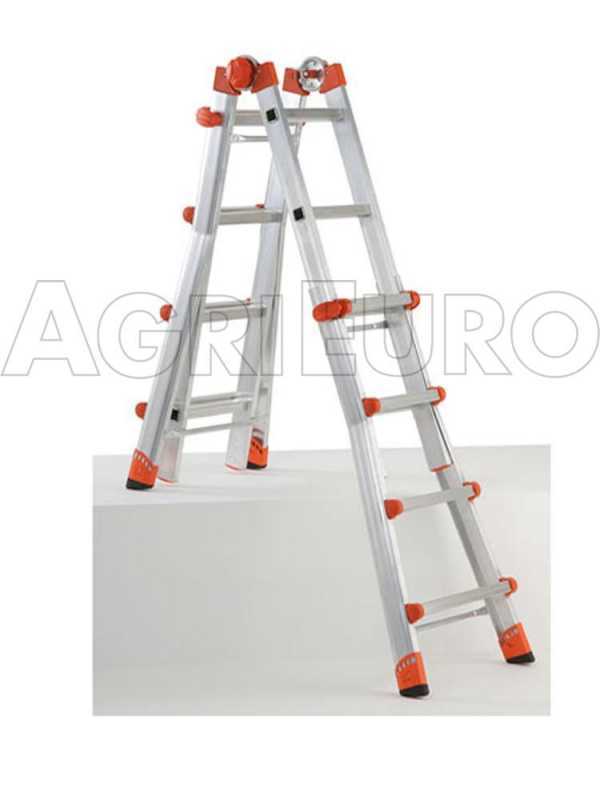 Gierre Peppina AL040, 2x10 gradini, 4.82 m - Scala telescopica in alluminio - Altezza stimata operativa 5.70 m