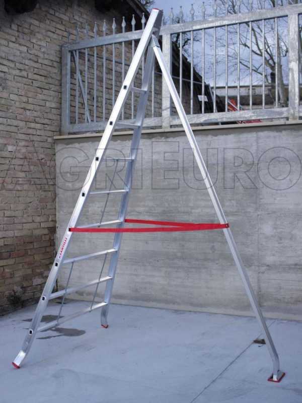 Scala a tre piedi agricola in alluminio Country, 8 gradini, 2.90 m - da potatura - conica - Altezza stimata operativa 3.90 m