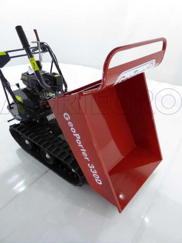 GeoTech Pro GeoPorter 330D - Motocarriola cingolata cassone dumper con 4 rulli - 300Kg