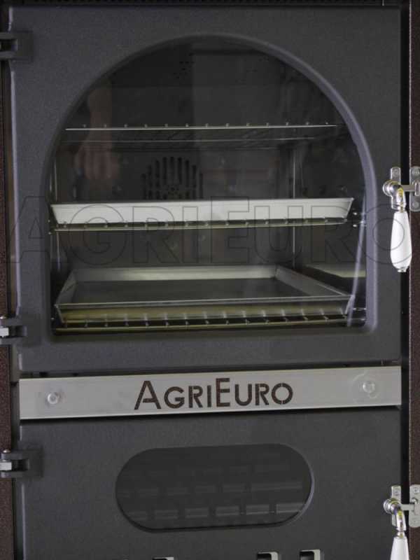 AgriEuro Magnus 80 Deluxe INC - Forno a legna in acciaio da incasso - Smalto ramato - Inox