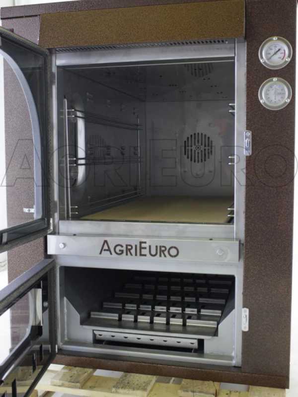 AgriEuro Magnus 100 Deluxe INC - Forno a legna in acciaio da incasso - Smalto ramato - Inox