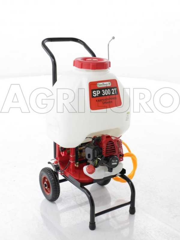 GeoTech SP 300 2T - Pompa irroratrice a scoppio - A spalla + trolley - 2 tempi miscela